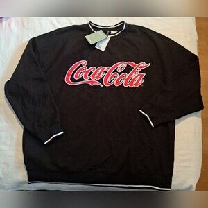 Divided H & M Men's Large Coca Cola embroidrred black sweatshirt, New